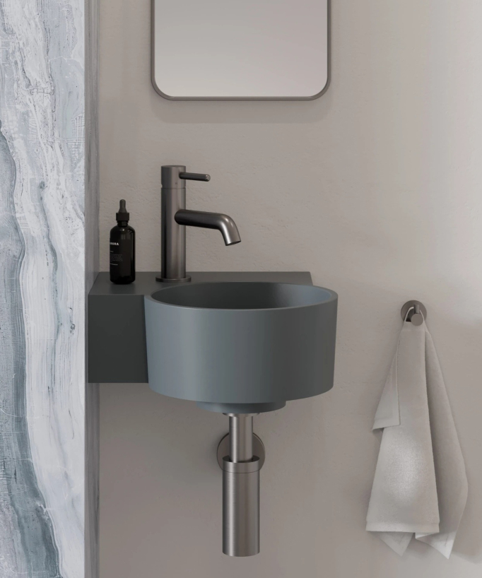 Ovo - Lave-mains suspendu rond Gris
