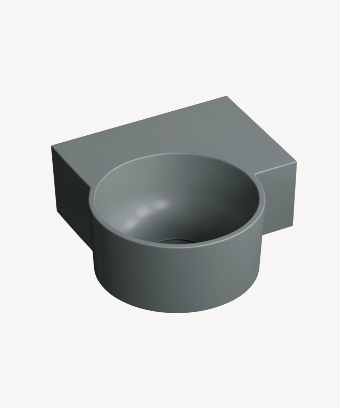 Ovo - Lave-mains suspendu rond Gris