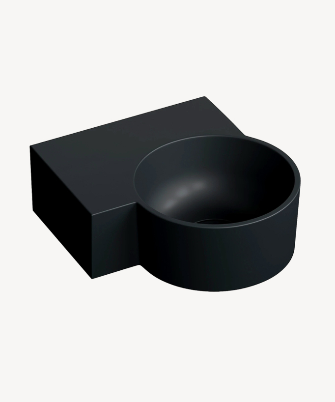 Ovo - Lave-mains suspendu rond Noir