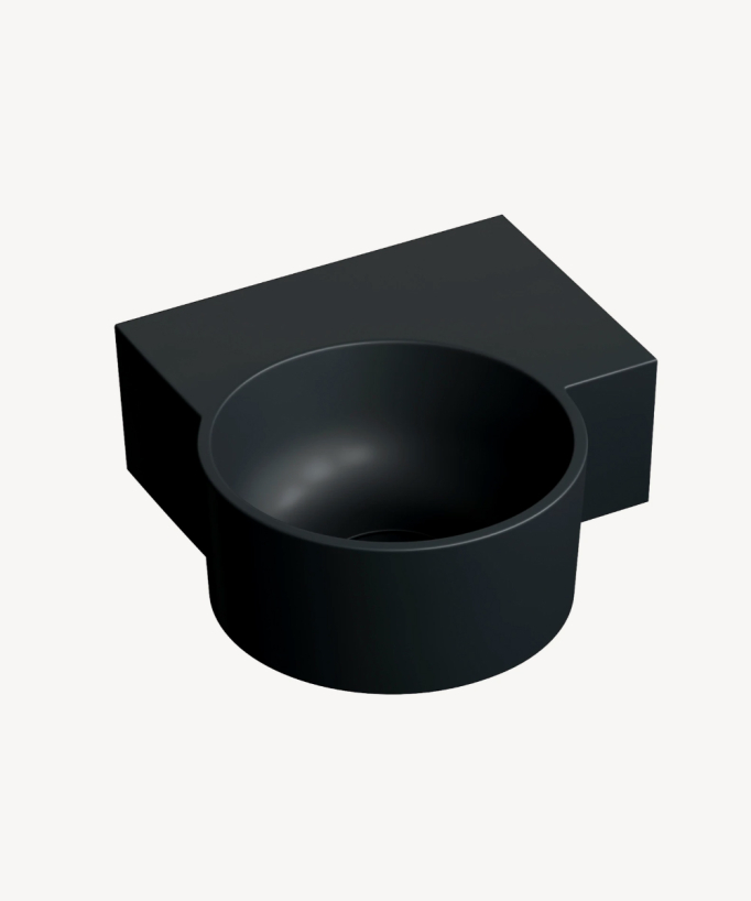 Ovo - Lave-mains suspendu rond Noir