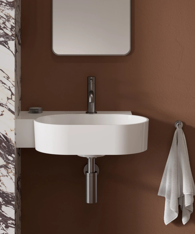 Ovo - Lavabo suspendu - Blanc brillant