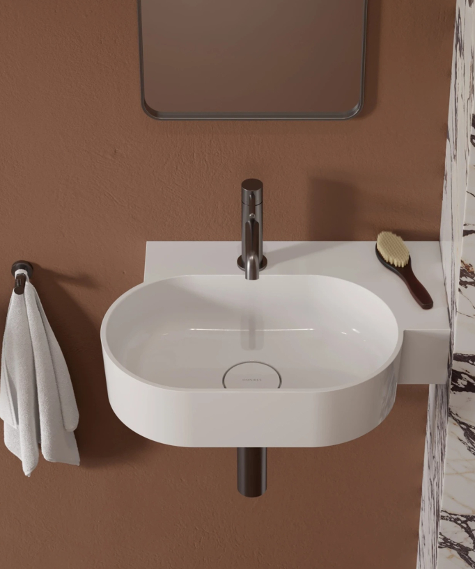 Ovo - Lavabo suspendu - Blanc brillant