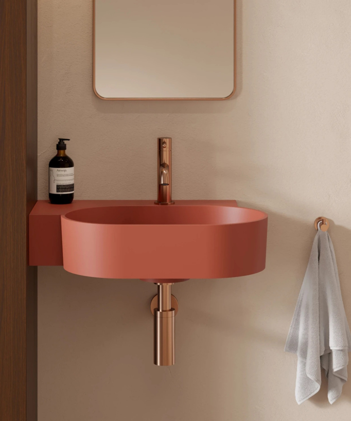 Ovo - Lavabo suspendu -Terracota