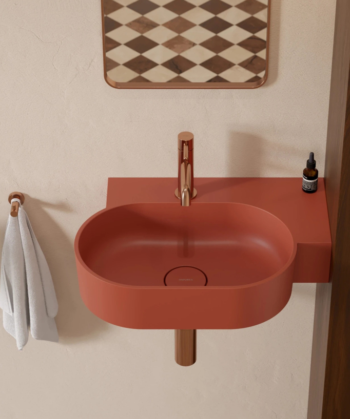 Ovo - Lavabo suspendu -Terracota