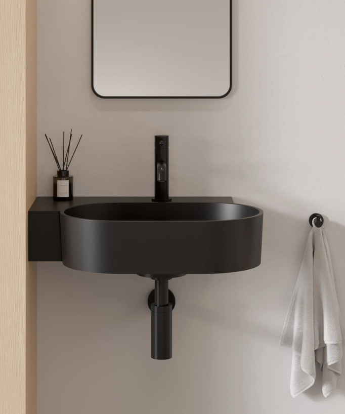 Ovo - Lavabo suspendu - Noir
