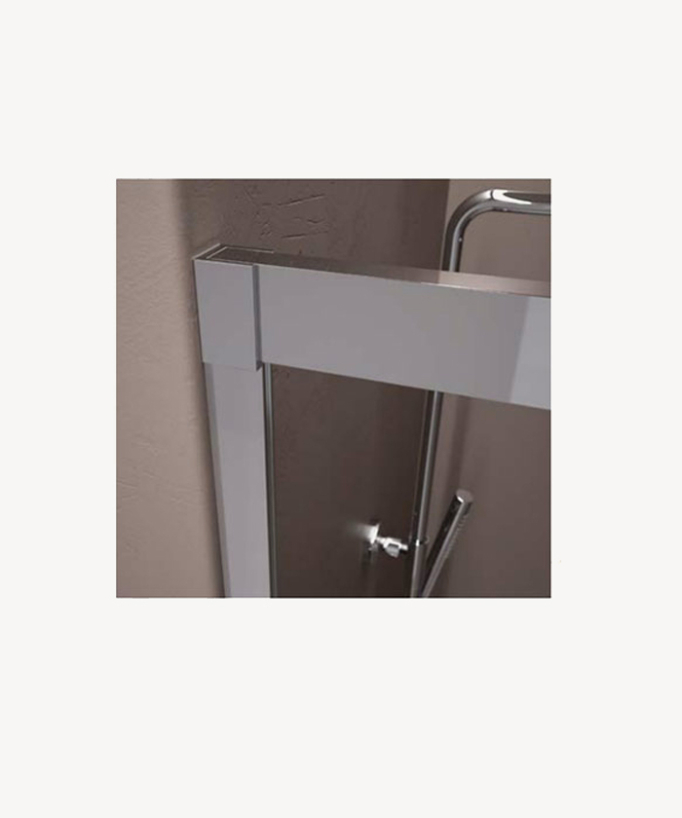 Paroi de douche fixe et porte coulissante Noir, Série Q