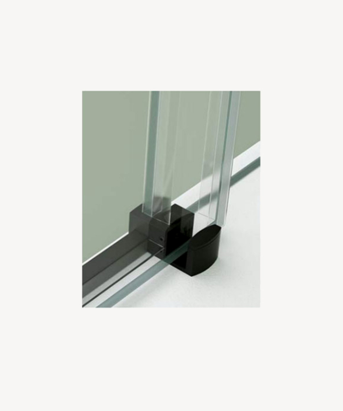 Paroi de douche avec porte coulissante Noir, Série Q
