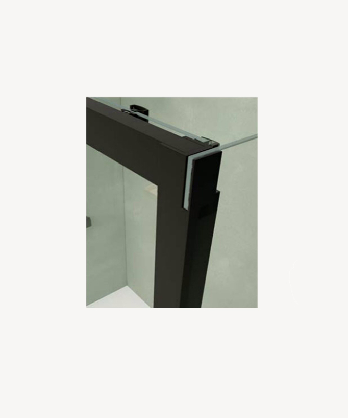 Paroi de douche avec porte coulissante Noir, Série Q