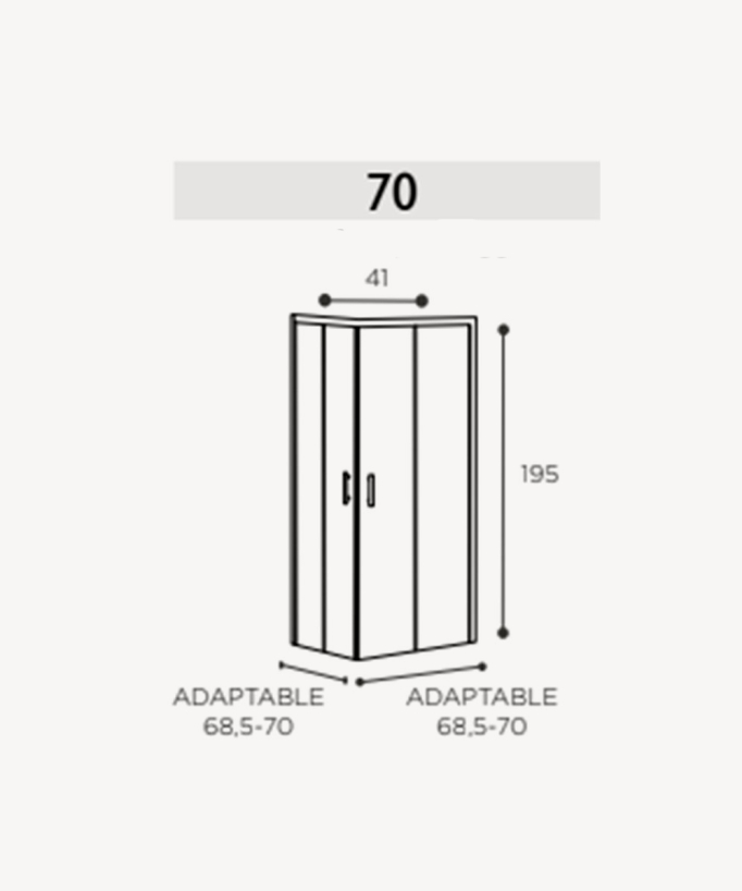 Paroi de douche fixe avec deux portes coulissantes Chromé, Série Q
