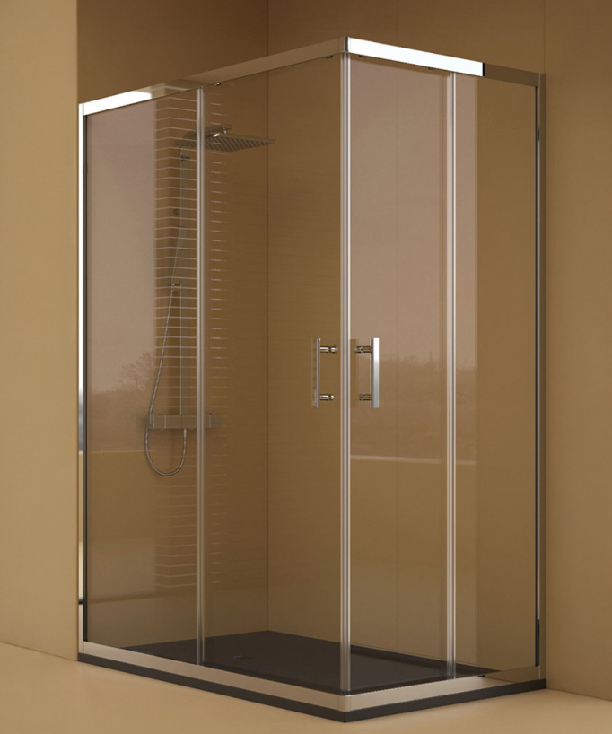 Paroi de douche avec porte coulissante chromé de la Série Low