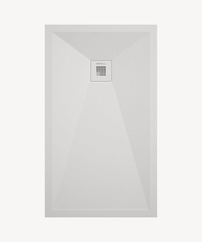Receveur de douche Blanc lisse Stone Plus, grille de couleur