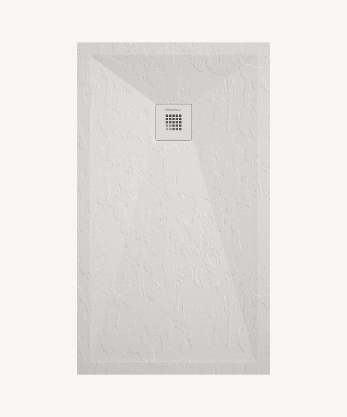 Receveur de douche Blanc finition ardoise Stone Plus, grille de couleur