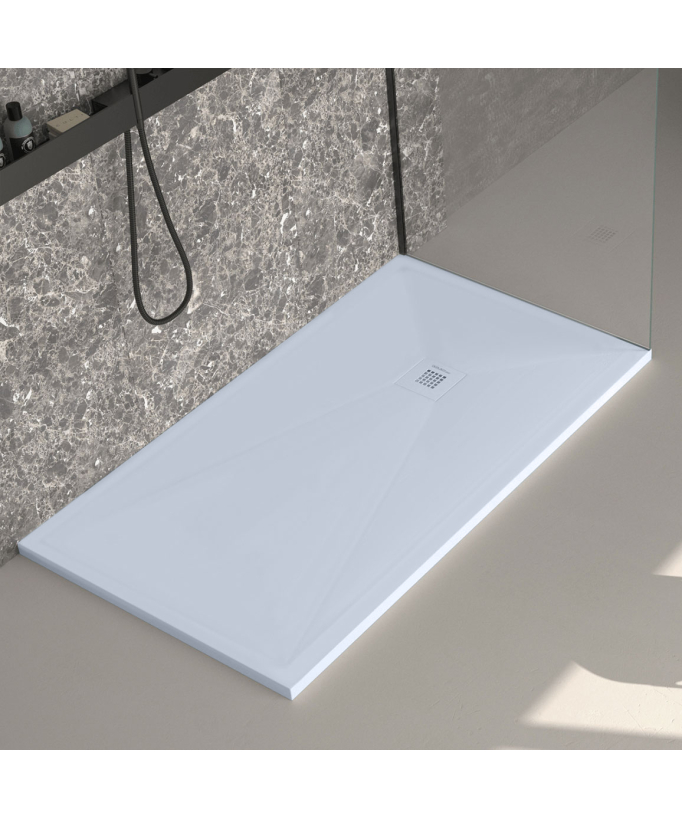 Receveur de douche Gris finition lisse Stone Plus, grille de couleur
