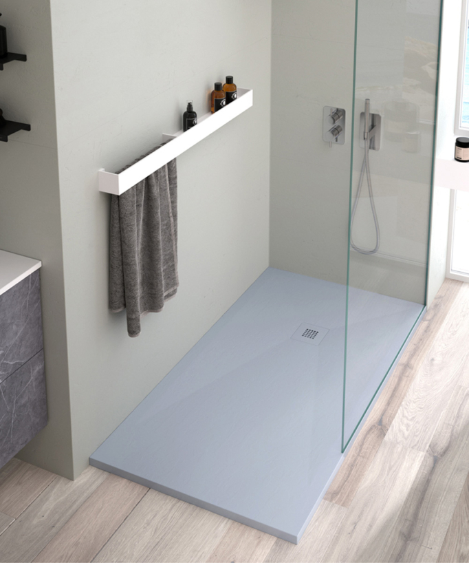 Receveur de douche Gris finition Ardoise Stone Plus, grille de couleur