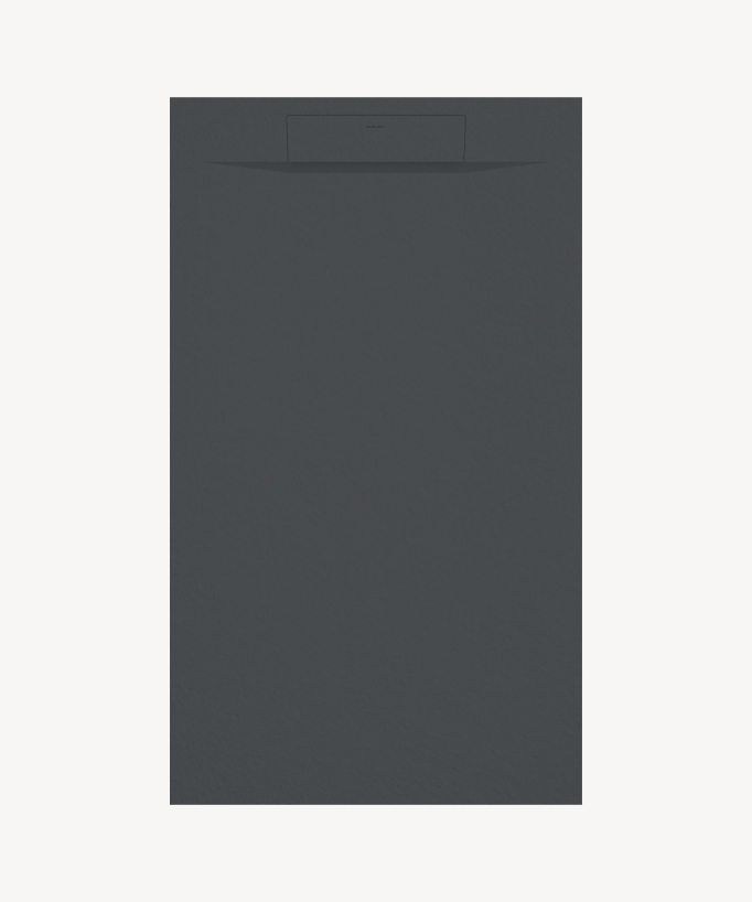 Receveur de douche anthracite Zeus, offrant une texture pierre et une forme rectangulaire