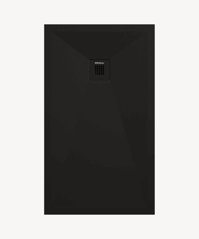 Receveur de douche Noir lisse Stone Plus, grille de couleur