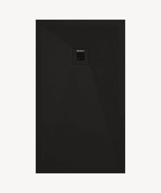 Receveur de douche noir ardoise Stone Plus, grille de couleur