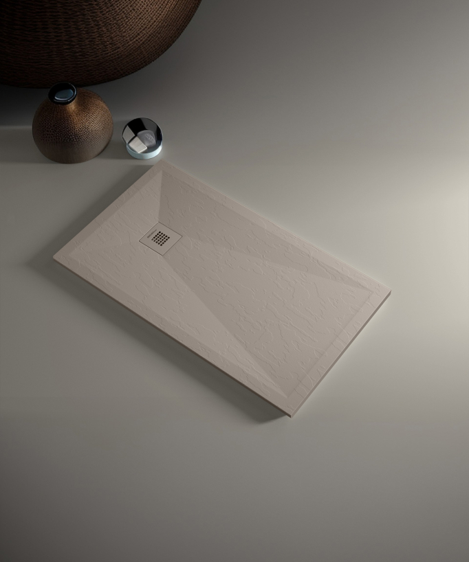 Receveur de douche Sable finition Ardoise Stone Plus, grille de couleur