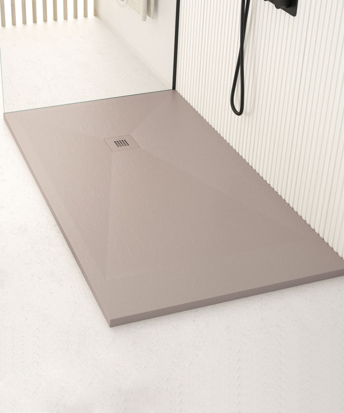 Receveur de douche Sable finition Ardoise Stone Plus, grille de couleur