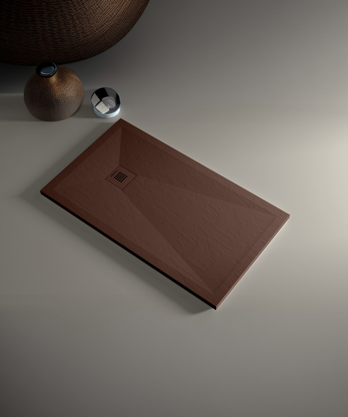 Receveur de douche chocolat ardoise Stone Plus