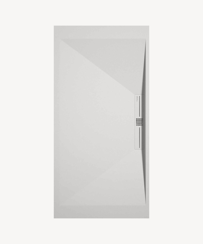 Receveur de douche Blanc, Lisse Stone SIDE, grille de couleur
