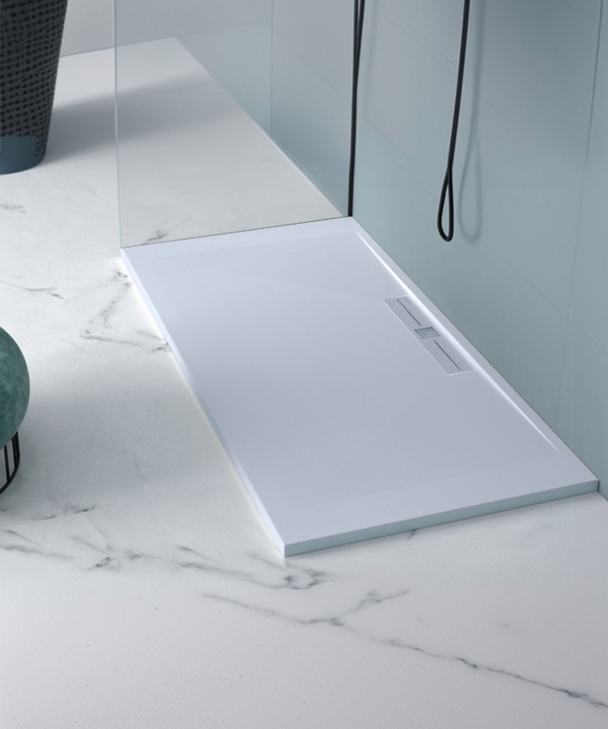 Receveur de douche Gris, Lisse Stone SIDE, grille de couleur