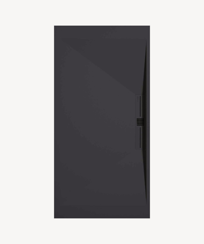 Receveur de douche Anthracite, Lisse Stone SIDE, grille de couleur
