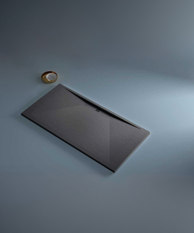 Receveur de douche Anthracite, Ardoise Stone SIDE, grille de couleur
