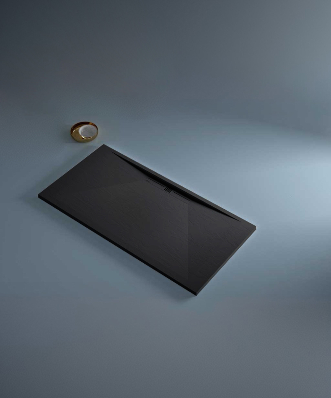 Receveur de douche Noir, Ardoise Stone SIDE, grille de couleur
