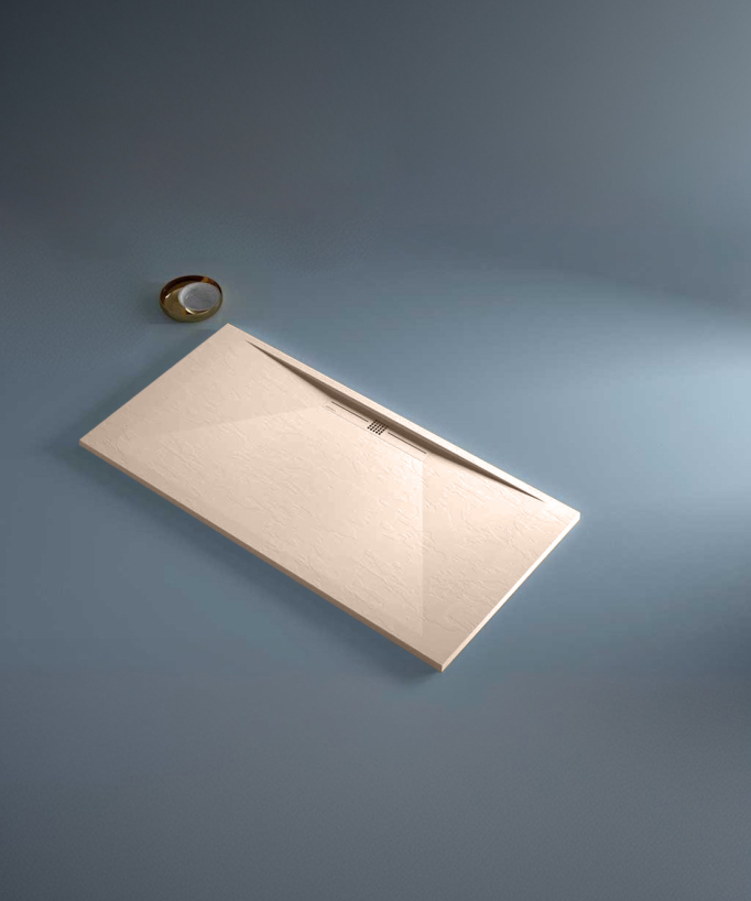 Receveur de douche Crème, Ardoise Stone SIDE, grille de couleur