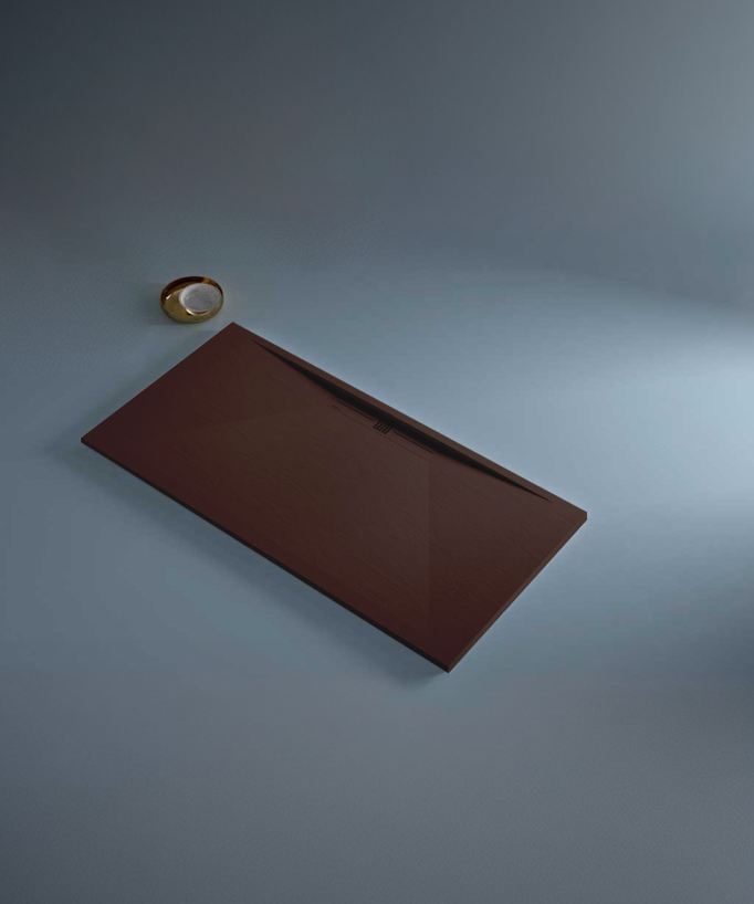 Receveur de douche Chocolat, Ardoise Stone SIDE, grille de couleur