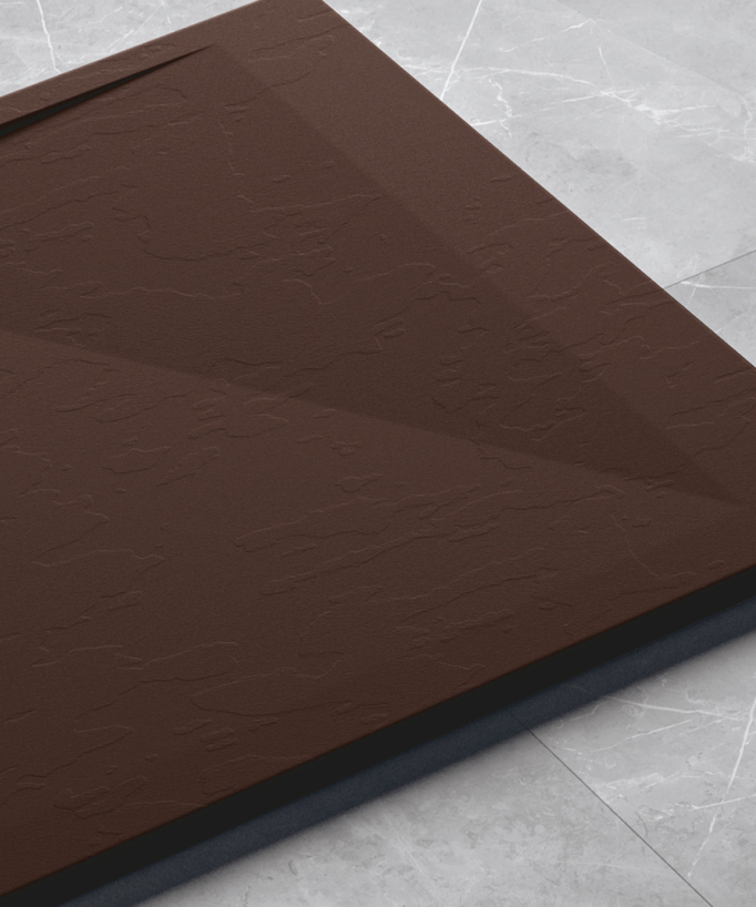 Receveur de douche Chocolat, Ardoise Stone SIDE, grille de couleur