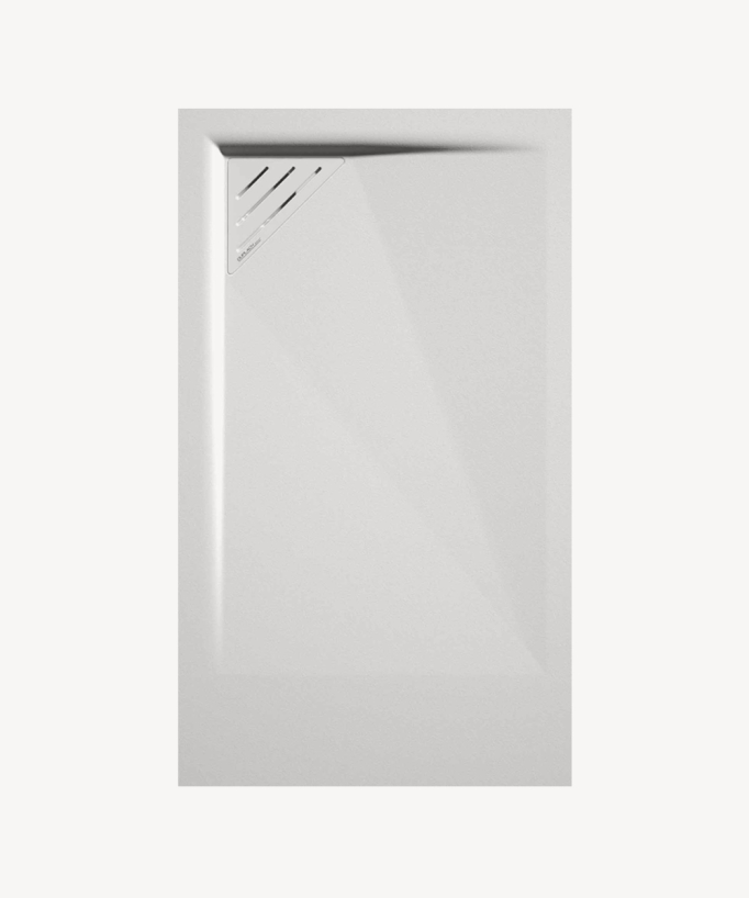Receveur de douche Blanc, finition Lisse Stone MIO, grille de couleur