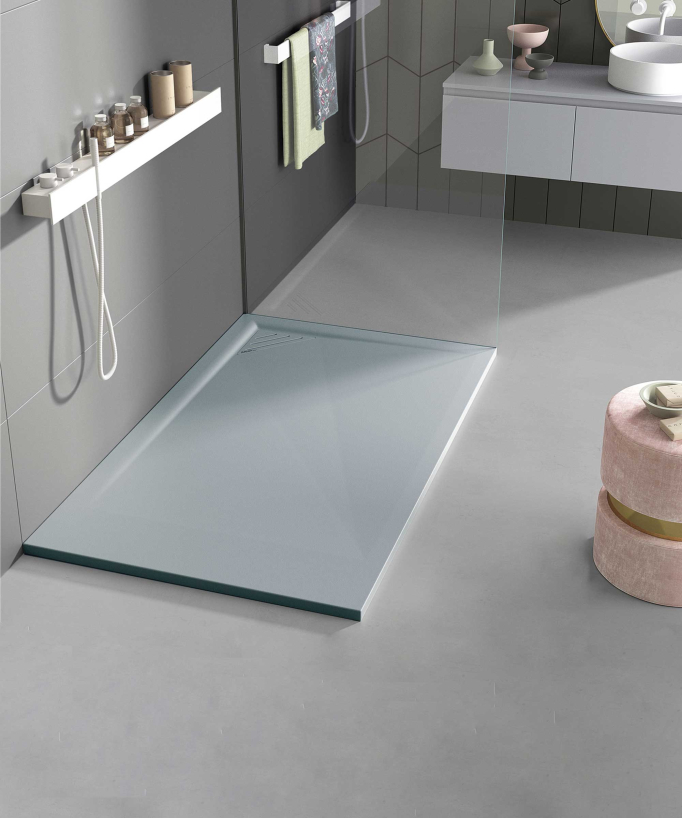 Receveur de douche Gris, finition  Stone MIO, grille de couleur