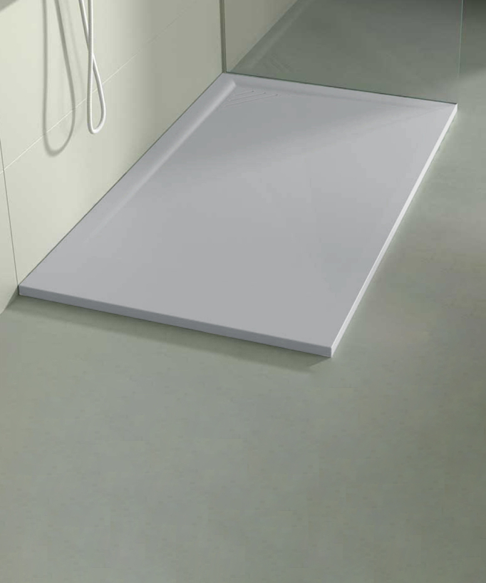 Receveur de douche Gris 7035, finition Lisse Stone MIO, grille de couleur