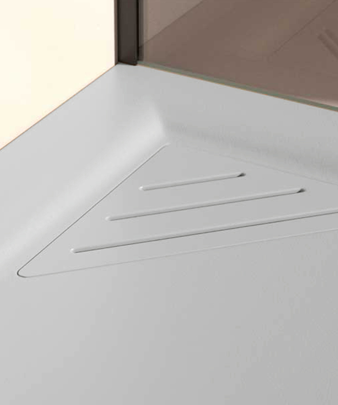 Receveur de douche Gris 7035, finition Lisse Stone MIO, grille de couleur