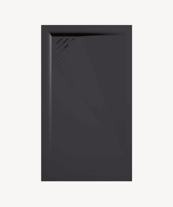 Receveur de douche Anthracite, finition Lisse Stone MIO, grille de couleur