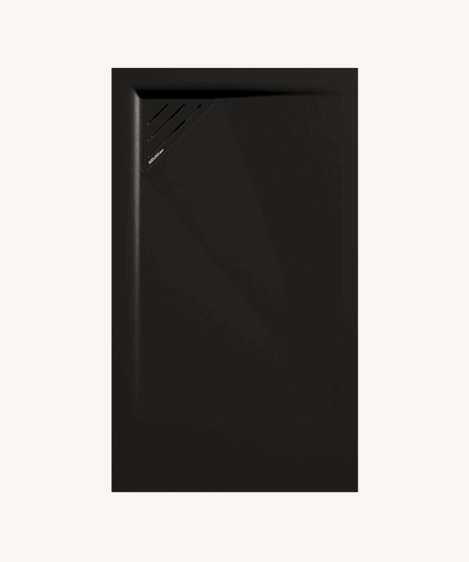Receveur de douche Noir, finition Lisse Stone MIO, grille de couleur