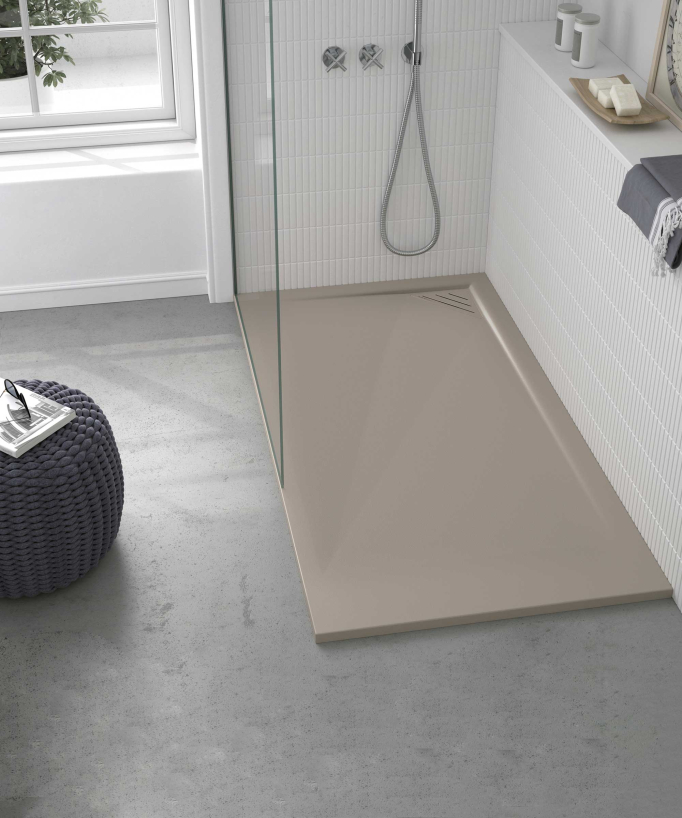 Receveur de douche Sable, finition Lisse Stone MIO, grille de couleur