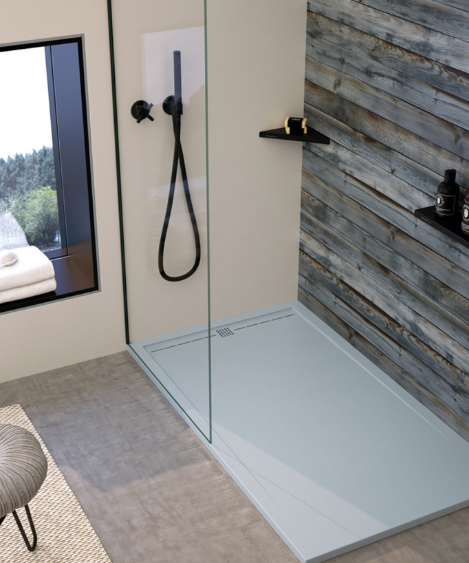 Receveur de douche Gris, finition Ardoise Stone CACH, grille de couleur