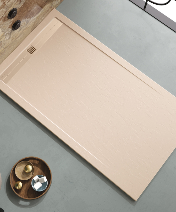 Receveur de douche Crème, finition Ardoise Stone CACH, grille de couleur