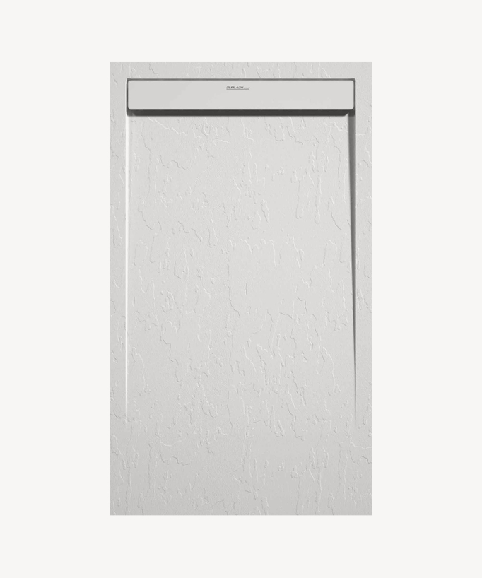 Receveur de douche Blanc, finition Ardoise Stone SMART, grille de couleur