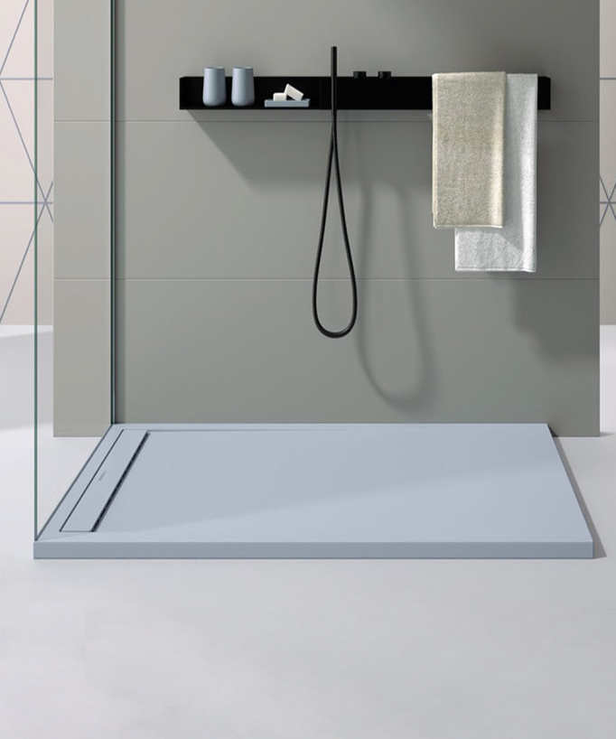 Receveur de douche Gris, finition Lisse Stone SMART, grille de couleur
