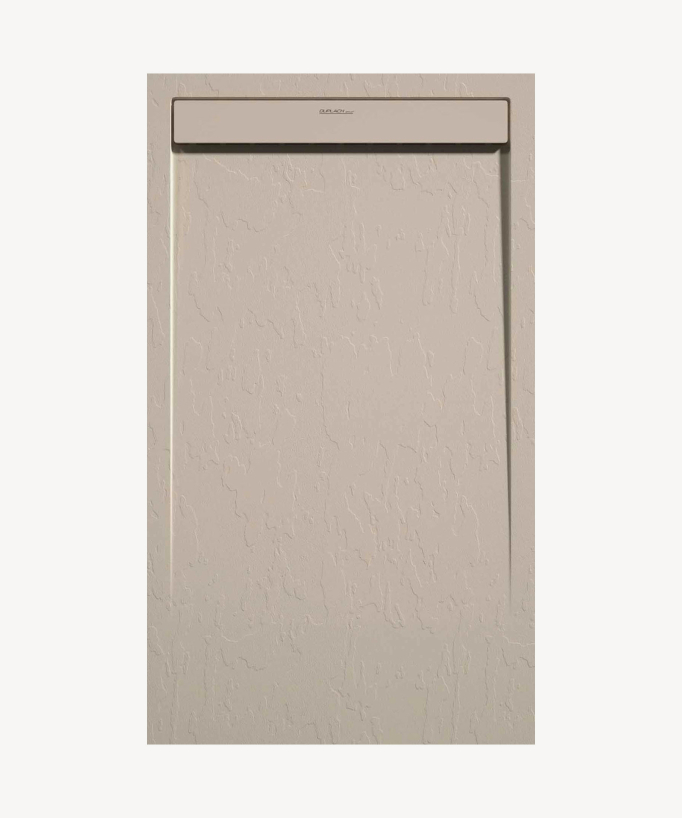 Receveur de douche Crème, finition Ardoise Stone SMART, grille de couleur