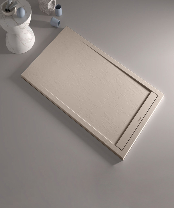 Receveur de douche Sable, finition Ardoise Stone SMART, grille de couleur
