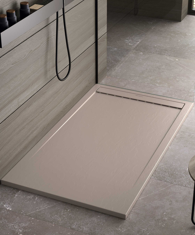 Receveur de douche Sable, finition Ardoise Stone SMART, grille de couleur