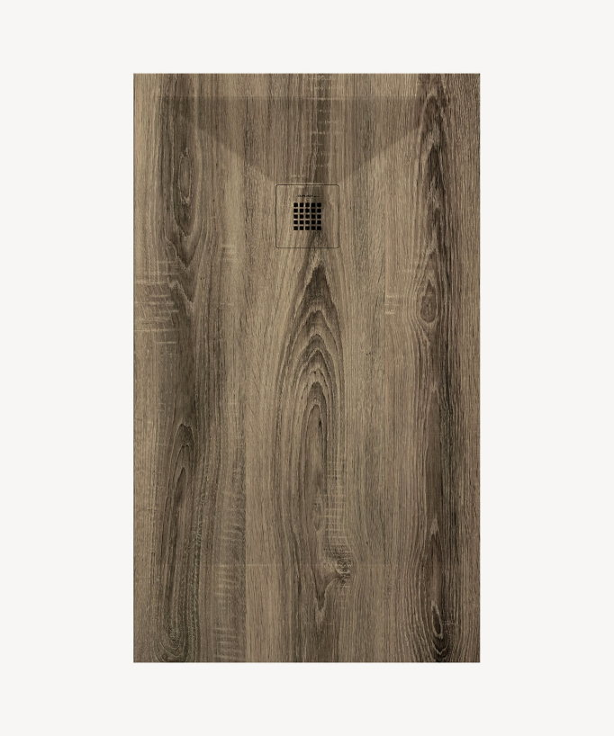 Receveur de douche Cendre, finition Lisse Stone 3D, grille de couleur