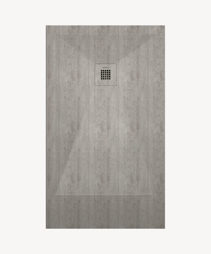 Receveur de douche I.ciment, finition Lisse Stone 3D, grille de couleur