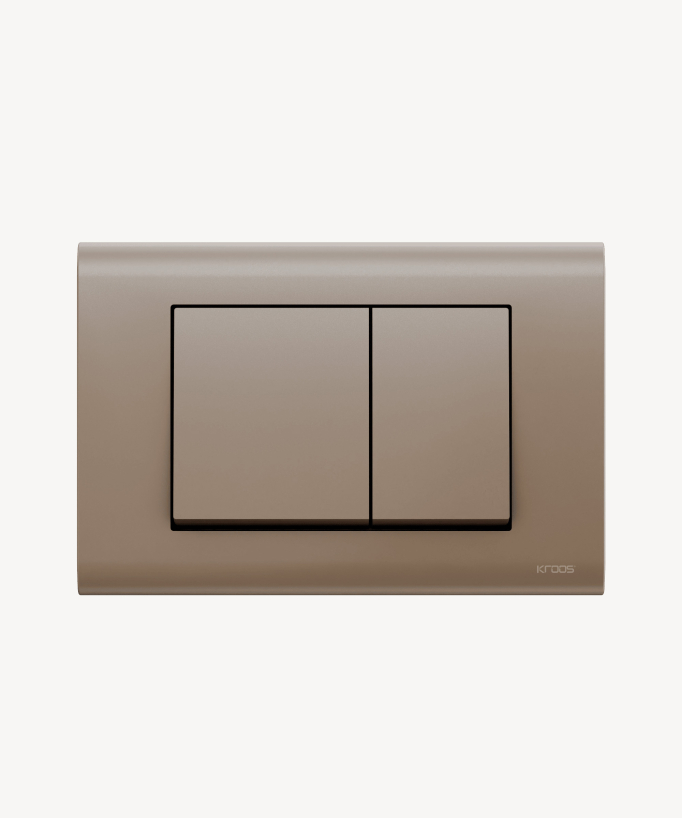 Plaque de commande avec double touche compatible avec Sigma Geberit - Laiton brossé