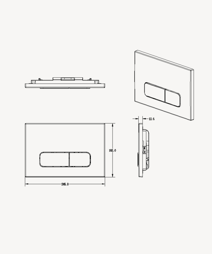 Plaque de déclenchement rectangulaire compatible avec le bâti-support Sigma Geberit - Chromé
